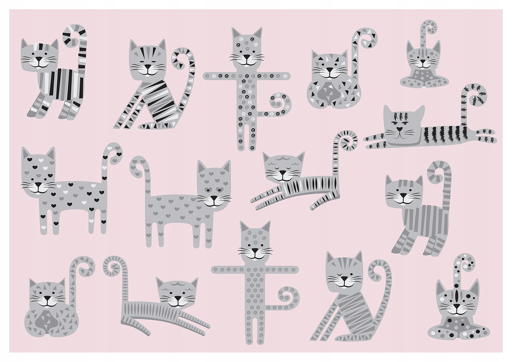 Vliesová fototapeta Ružové mačky Modern Pruhy Svet snov 300x210 lepidlo