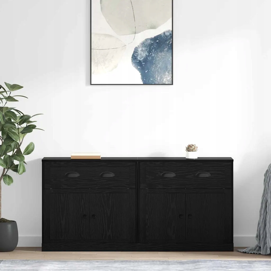 vidaXL Konzole 2 pcs Černý dub 70 x 35,5 x 67,5 cm kompozitní dřevo