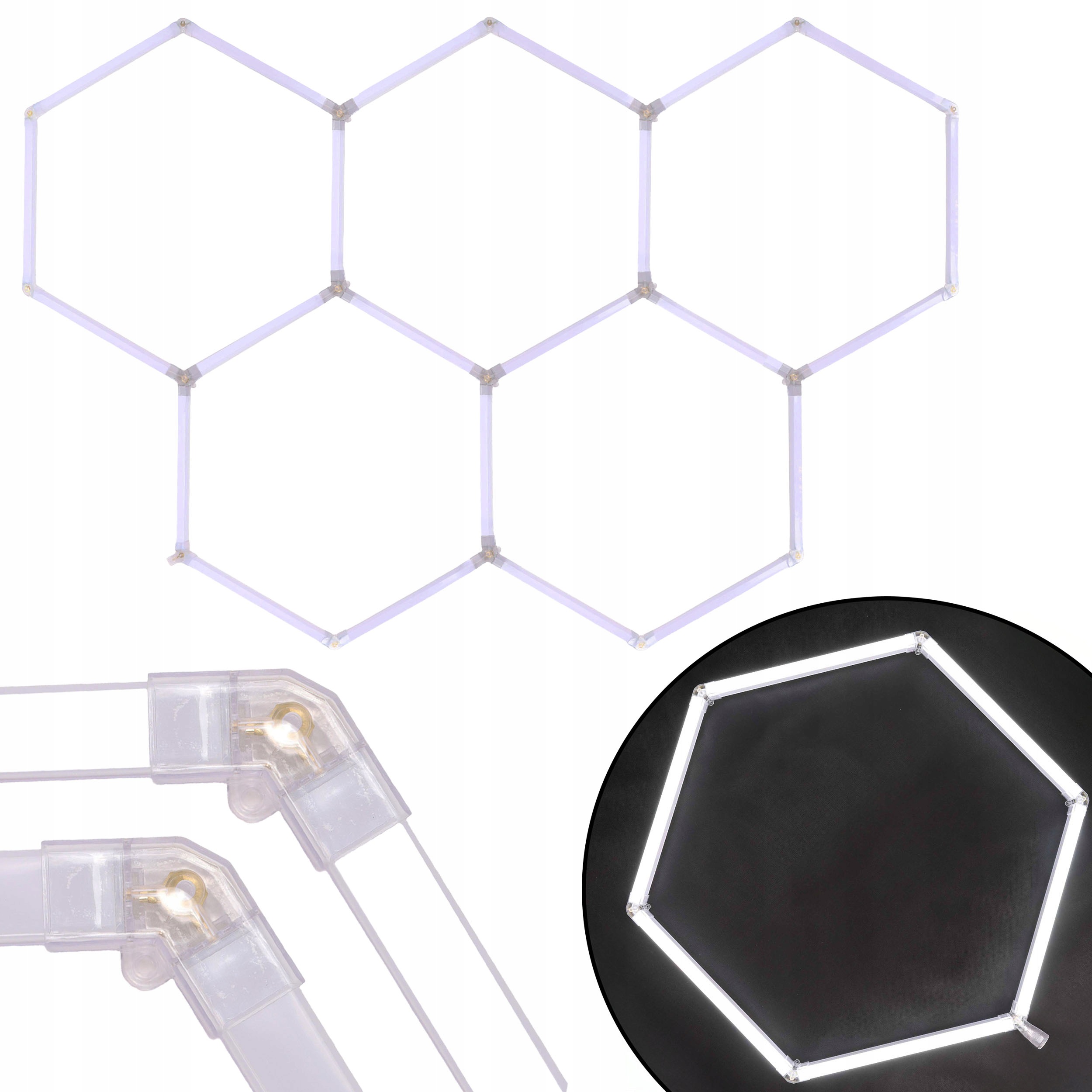 Hexagon Led Lampa 184W 6500K Modulárny Stropný Panel Garážová Dielňa