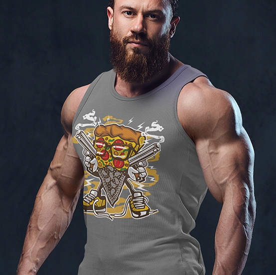 TANK TOP ANIMOWANE PIZZA GANGSTER Rozmiar L