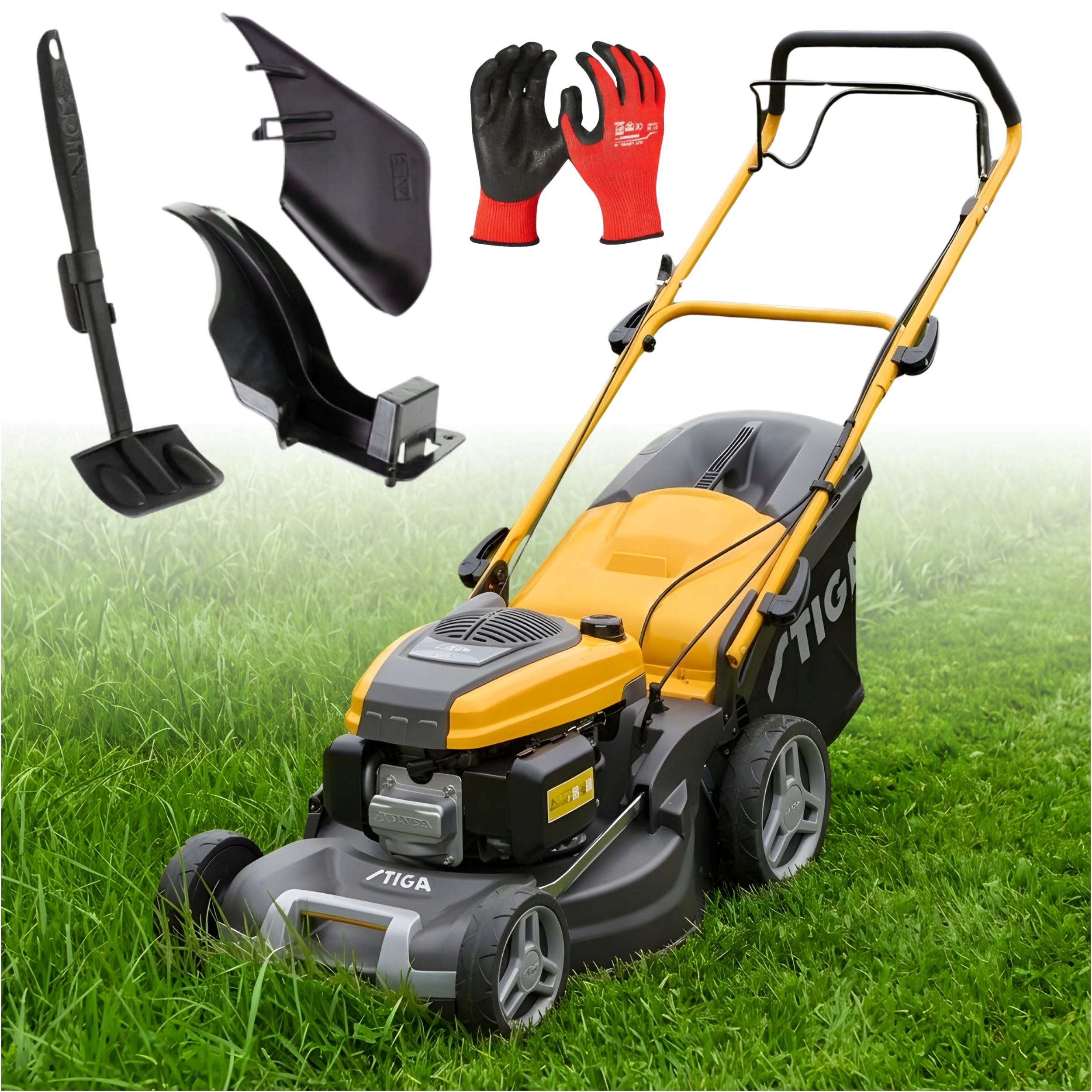 Kosiarka Z Napędem Stiga Combi 50 Sq H Silnik Honda Rękawice Skrobak