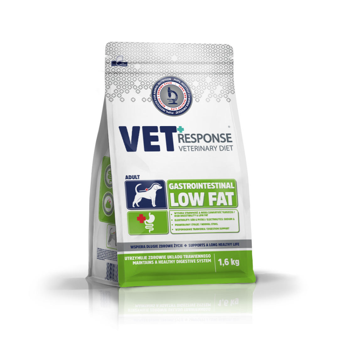 Sucha karma dla psa weterynaryjna Vet Response Gastro Low Fat 1,6kg