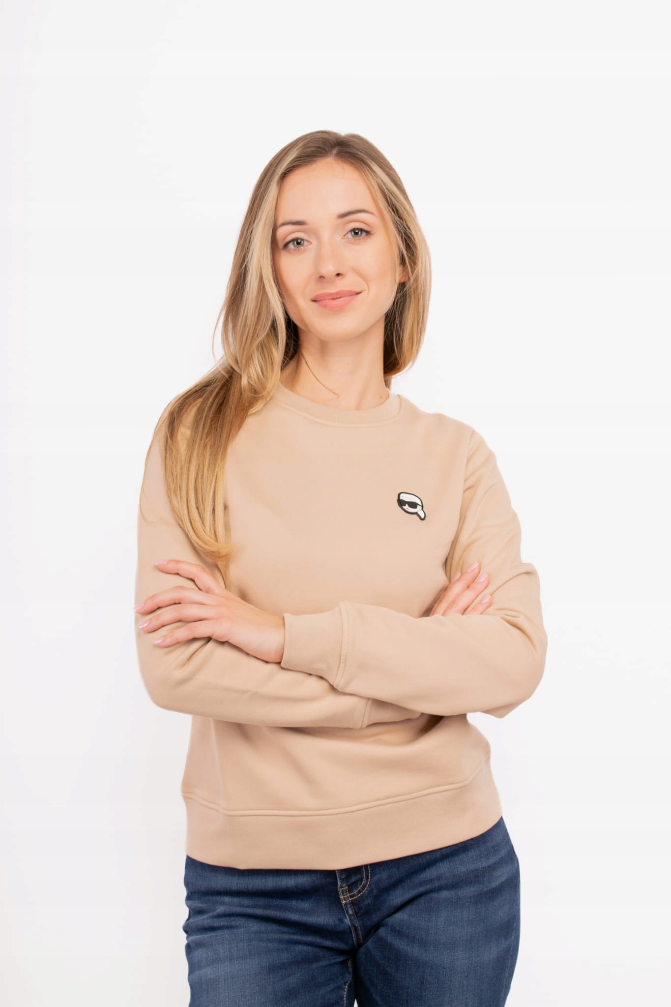 Dámská Mikina Karl Lagerfeld 245W1810 béžová XXL