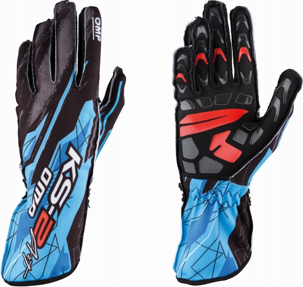 Rukavice na motokáry Omp KS-2 Art modré veľ Xxs