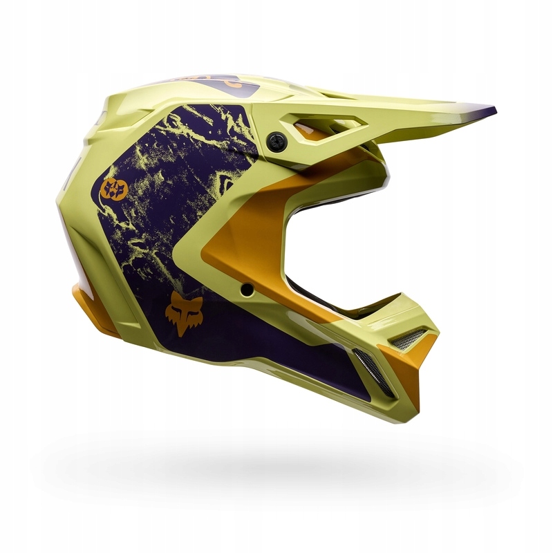 Motocyklová Prilba Fox V1 Image Print Purple Yellow (s)