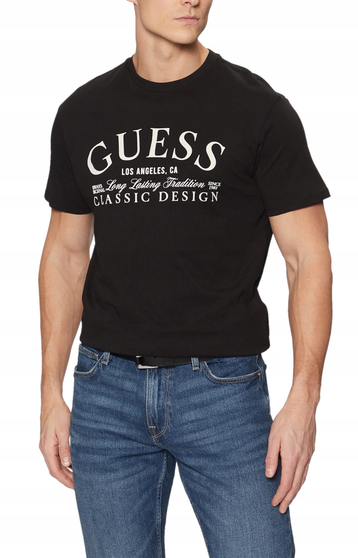 Guess černé pánské logované tričko tričko s krátkým rukávem XL