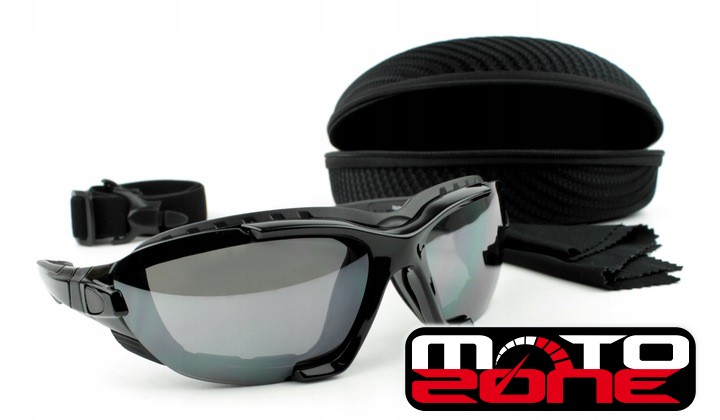 Okulary gogle na rower hulajnogę motocykl z filtrem Uv etui