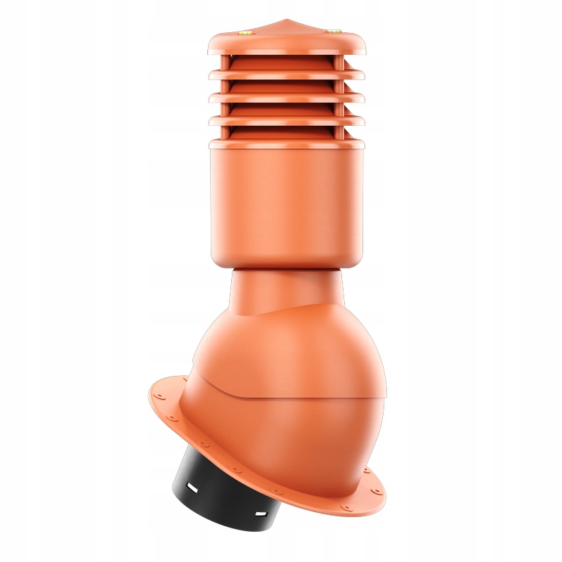 Větrací komín s podstavcem a těsněním Pi, průměr 125 mm, zateplený cihlovou barvou