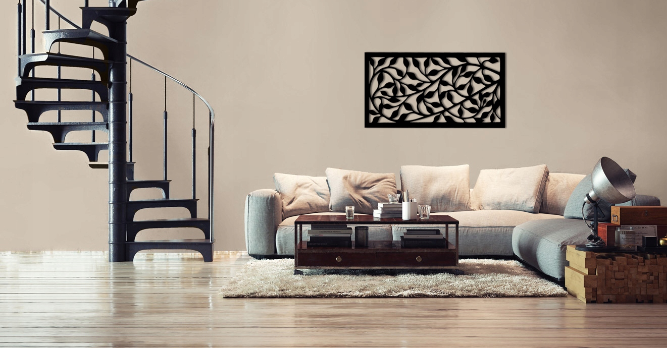 OBRAZ AŻUROWY DEKORACJA ŚCIENNA PANEL LIŚCIE W07 Producent inna