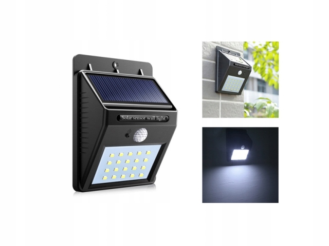 HALOGEN SOLARNY ŚCIENNY 20 LED SENSOR