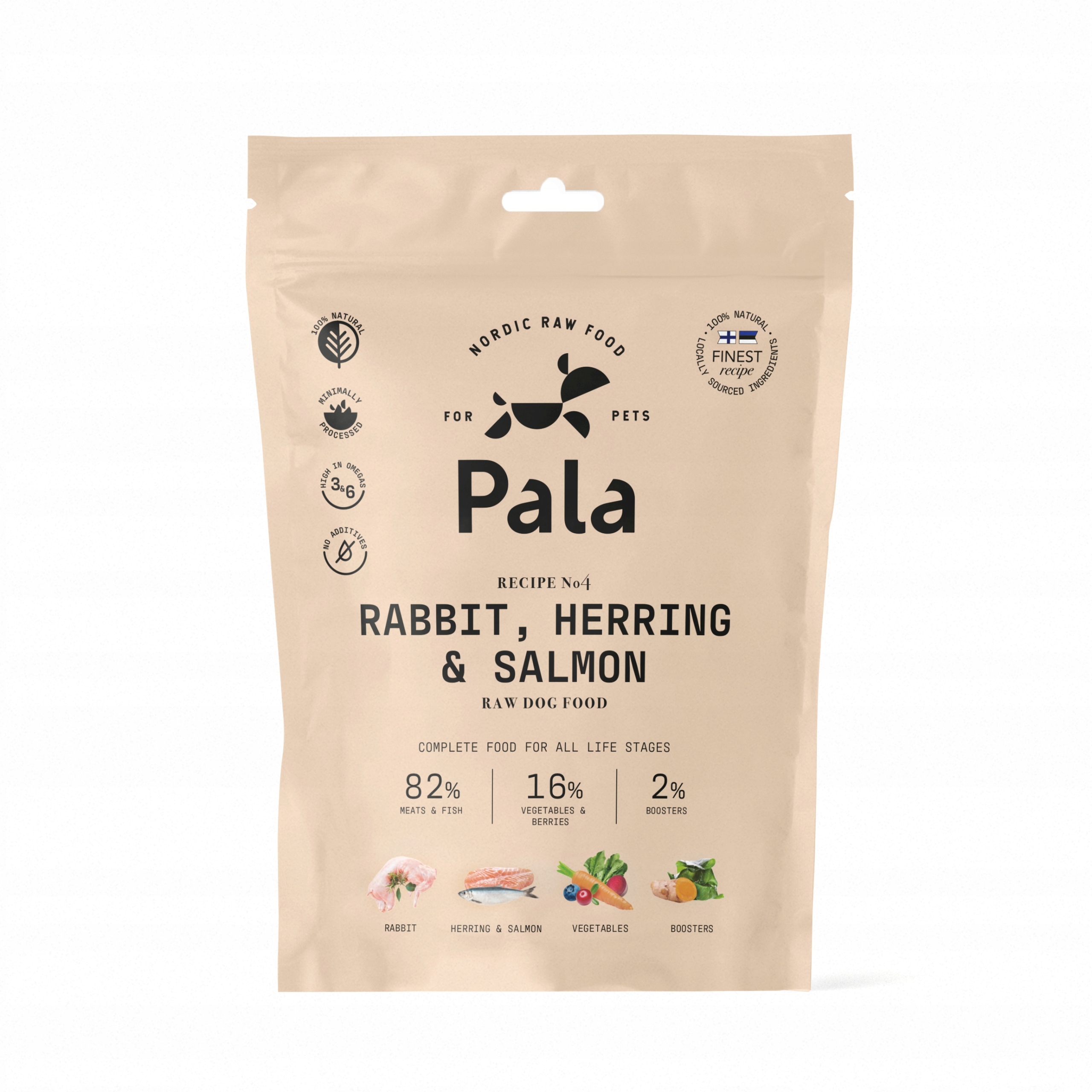 Pala Dog 4 Air-Dried Králík, sleď obecný, losos 400 g pro Psa