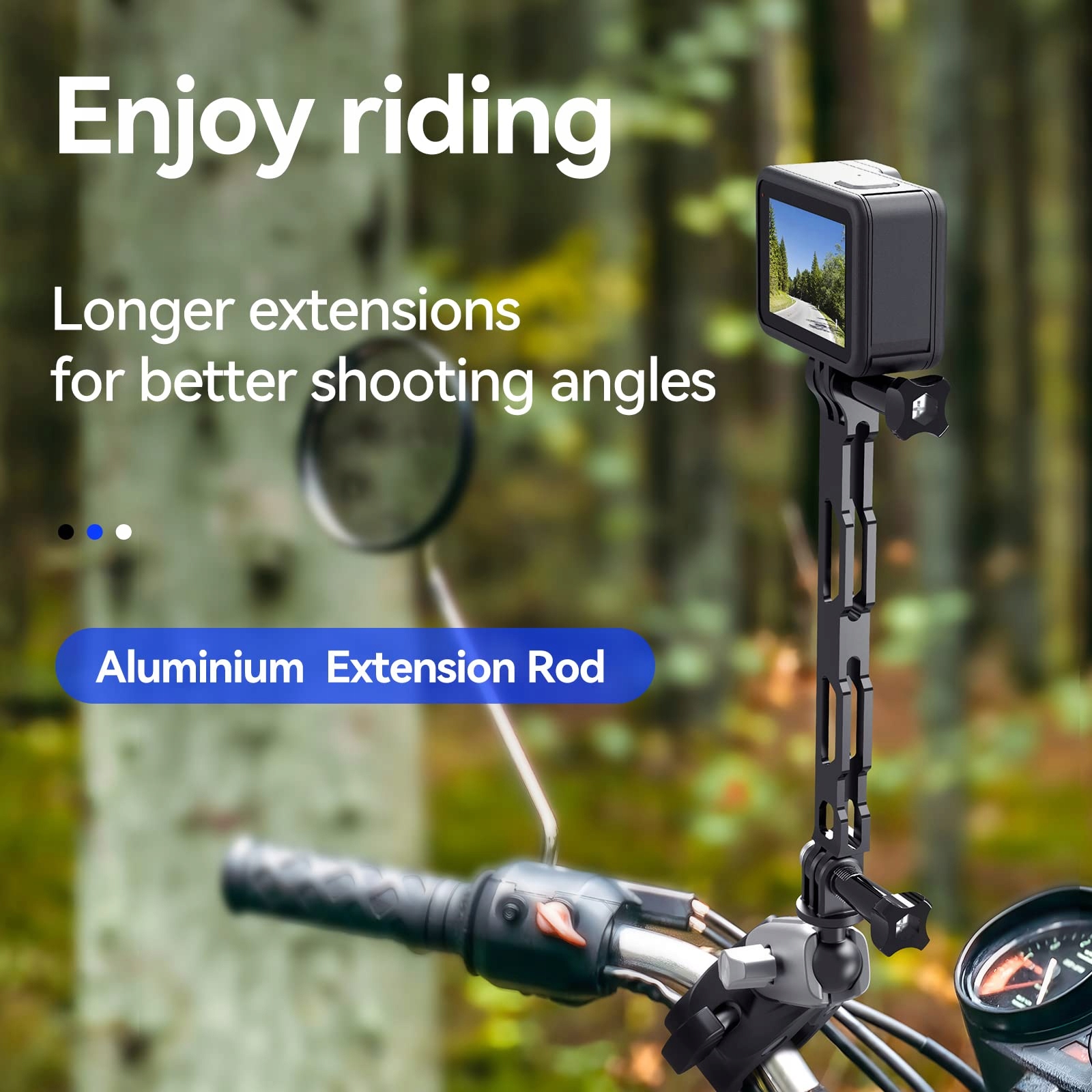 TELESIN Uchwyt Rowerowy Motocyklowy Do GoPro Insta360 DJI iPhone — miniatura 2