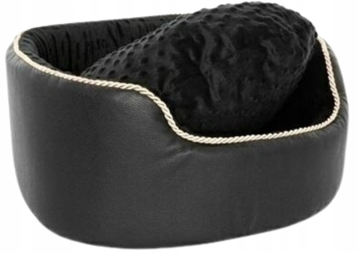 Levně Bimbay Pohovka Pelíšek pro psa s ozdobným provázkem č. 47x20 cm černá