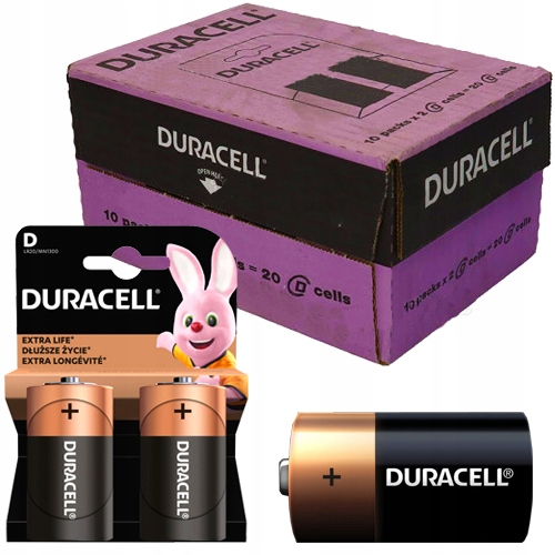 Výkonné Baterie Duracell R20 Alkalické 10 X 2 ks Hromadné Balení