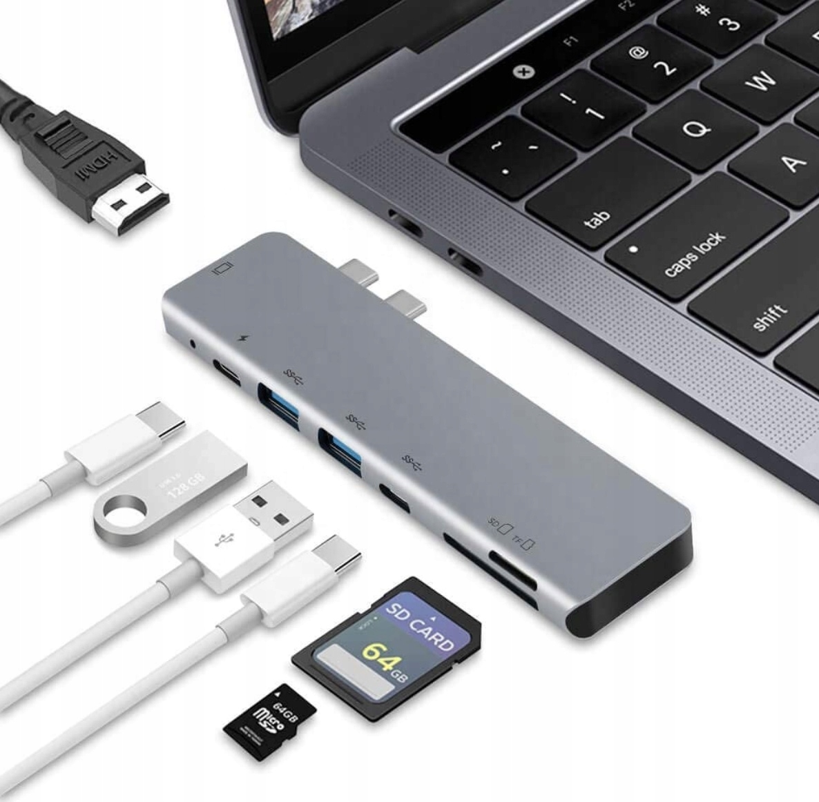 

Hub Usb-c adapter Hdmi 4k Micro Sd Pd 87W MacBook