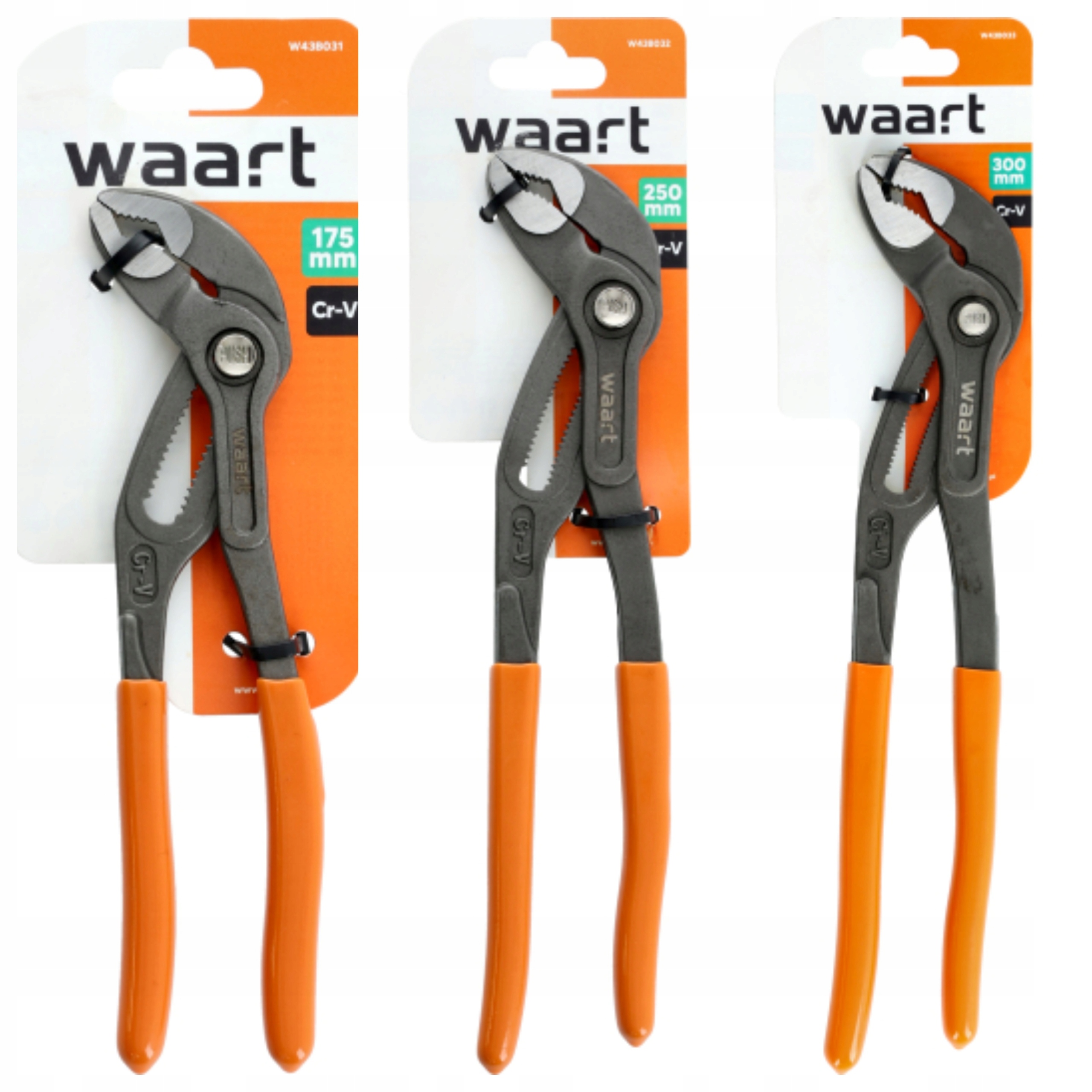 Zestaw Kluczy,szczypce Nastawne Do Rur Typ Cobra 175mm,250mm,300mm Waart