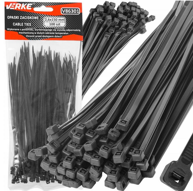 Opaski Zaciskowe Kablowe Trytki Trytytki 2,6x150mm