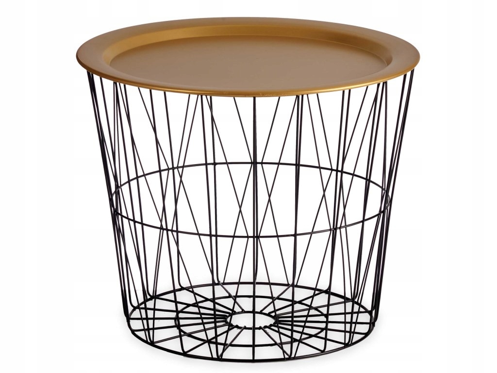 Odkladací stolík Luvo so zlatou doskou, Ø 52 cm