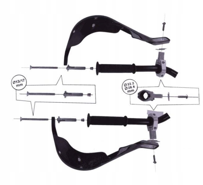 HANDBARY DLONI LEOSHI CZARNE MRF PITBIKE KAYO