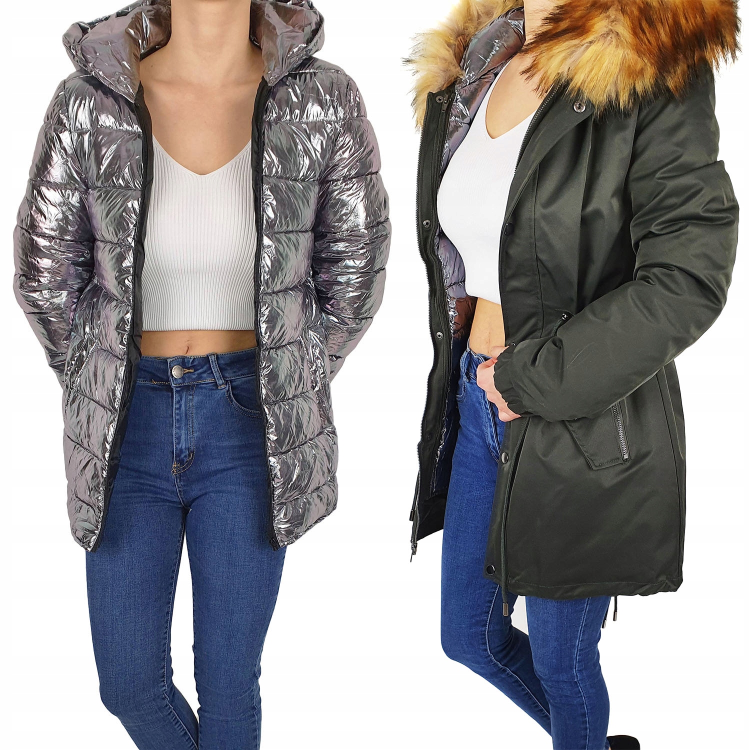 Fenoménová Dámská Dlouhá Zimní Parka Barvy