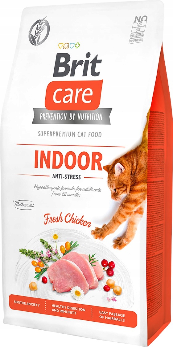 Levně Brit Brit Care Cat Grain-Free Indoor Anti-Stress s kuřecím masem 7 kg