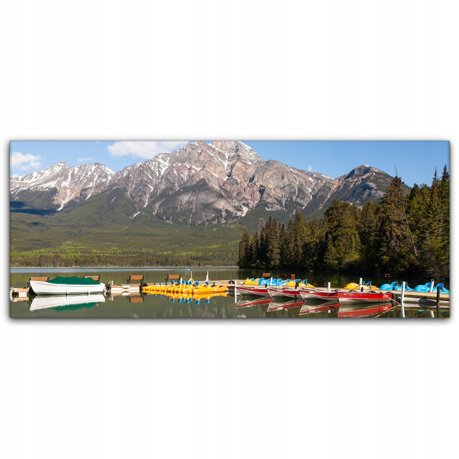 

Obraz Canvas dekoracja 125x50 Statki Jezioro Góry