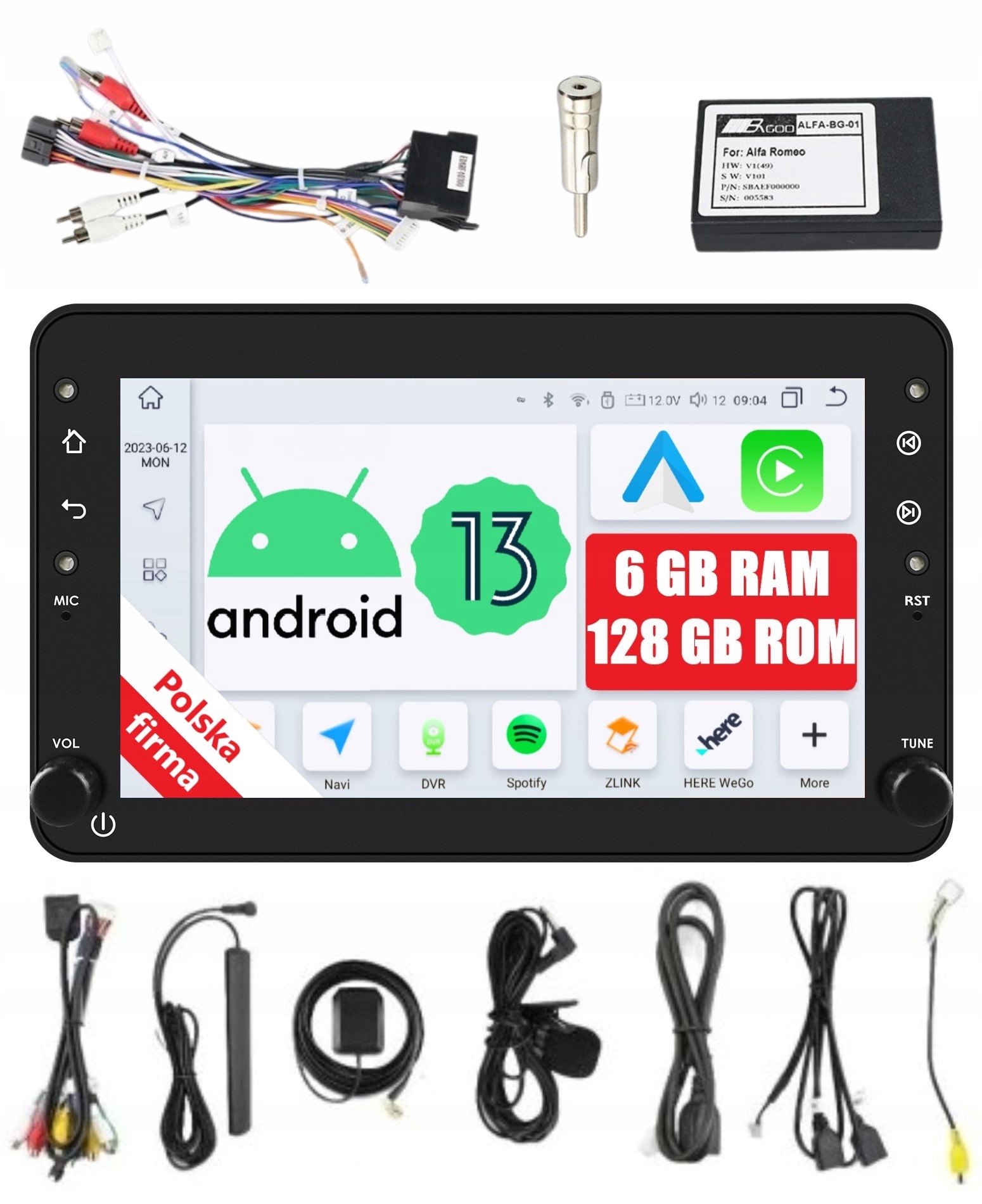 2DIN Android Rádio Alfa Romeo 159 Brera Spider 6/128 Gb Dsp Carplay Lte