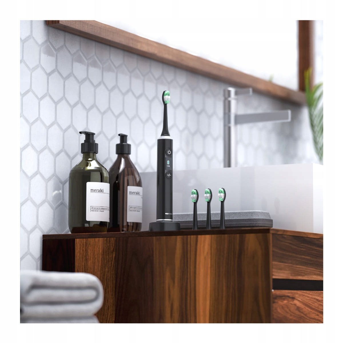 Szczoteczka soniczna VERTENZ Crystal 30 Black Rodzaj obrotów pulsacyjne