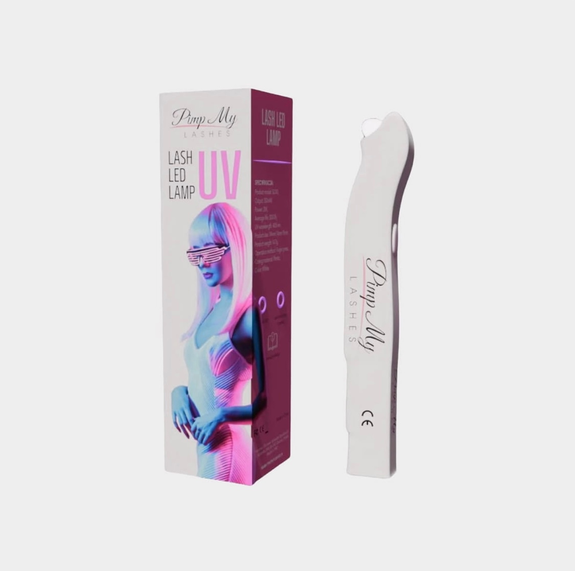 Mini Uv lampa na pinzetu pro prodloužení řas Pimp My Lashes Bílá
