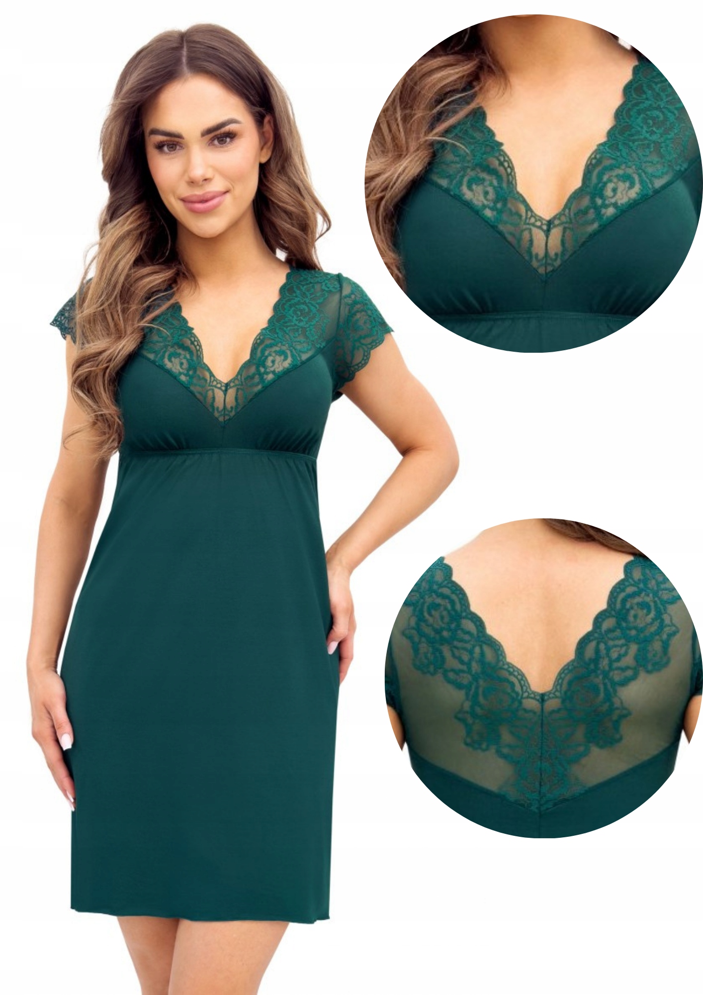 Donna Ivana košile noční viskóza zelená S/36