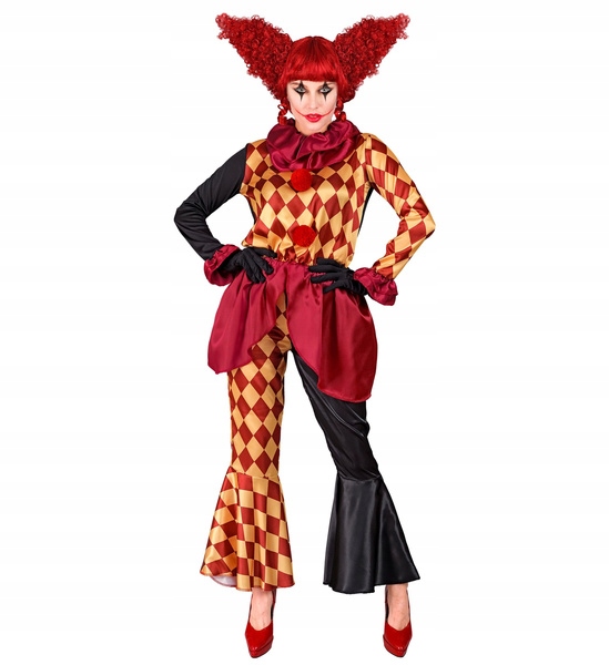 Kostým Klaun Klaunka Žena Strašidelný Vražedný Převlek Halloween XL