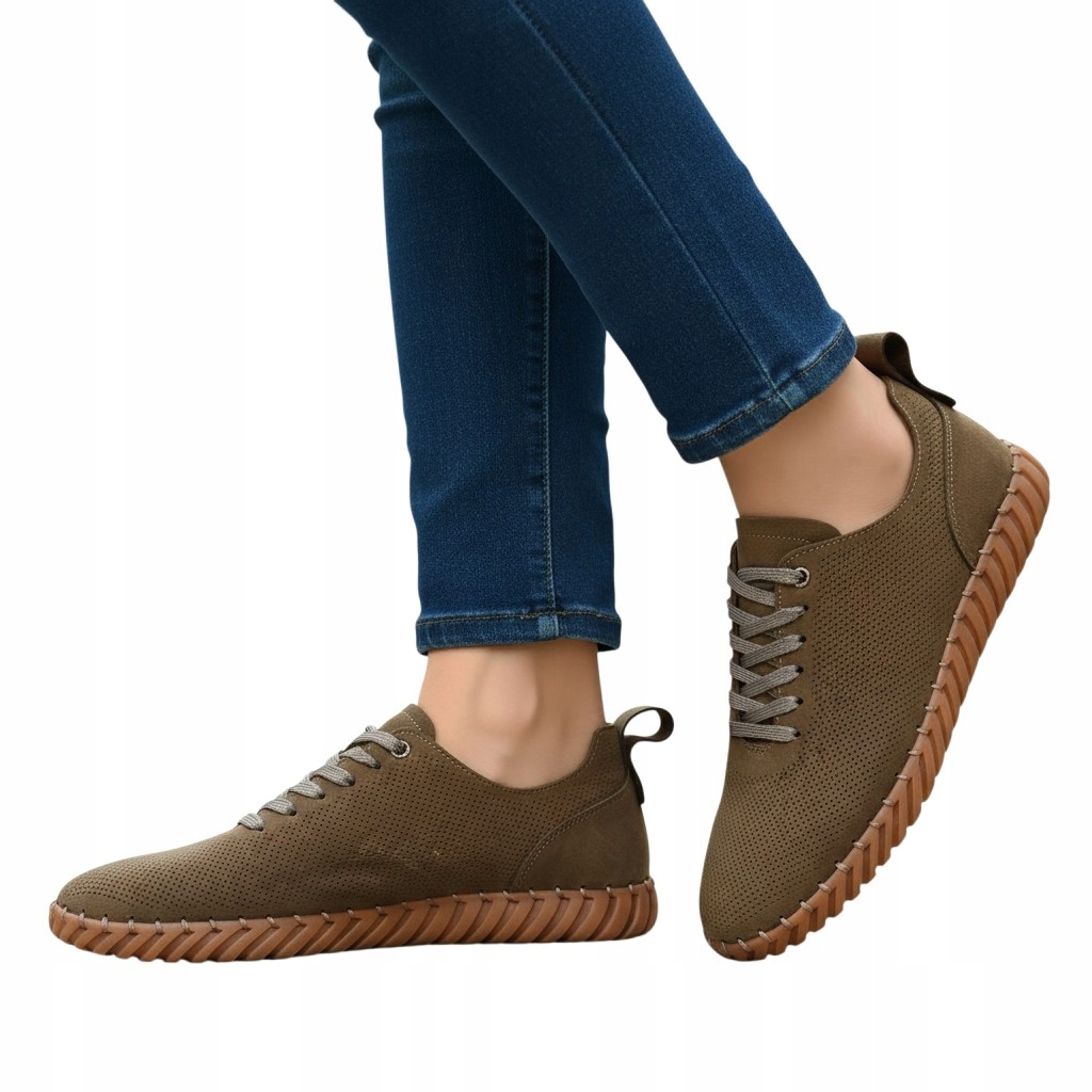 T.Sokolski W26-952 Sand Pánské kožené boty Perforované Lehké Komfort 45