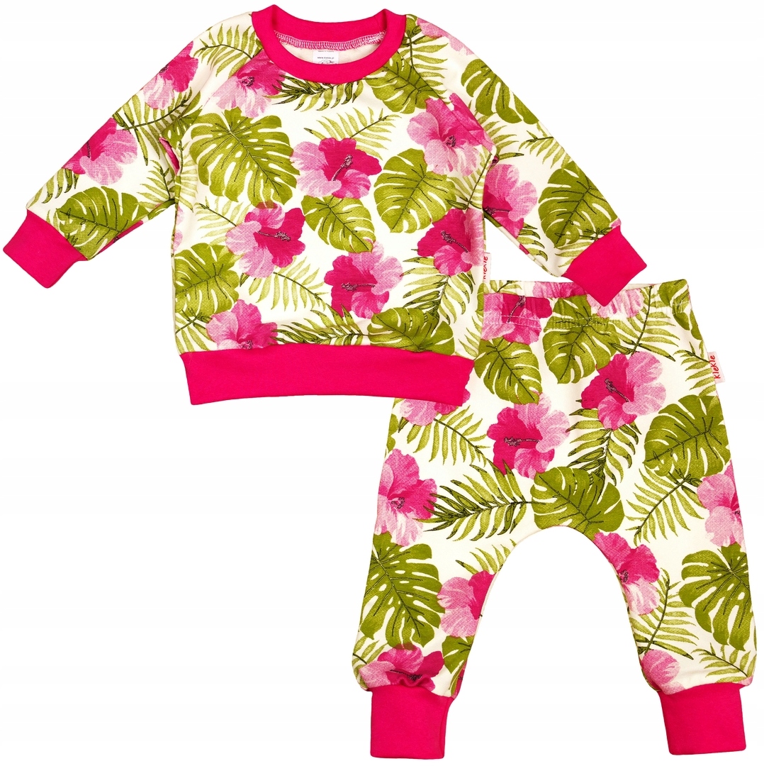 

Komplet Bluza Spodnie Dres kwiaty 92 Klekle