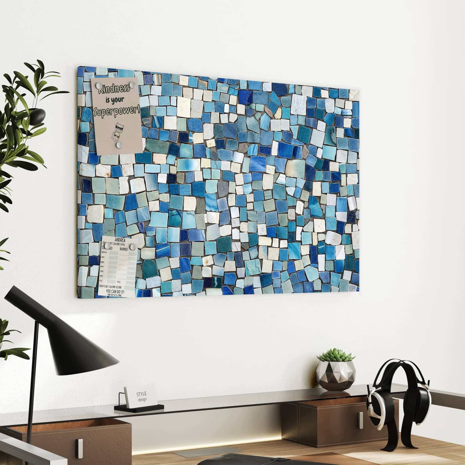 Magnetická tabule Barevné Vzor kafelkuw 60 × 40 cm