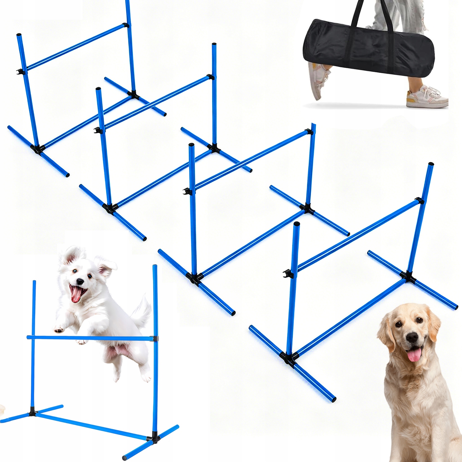 Agility Sloupky Pro Stacionární Slalom 4 X Plot Modrý 6-100 CM