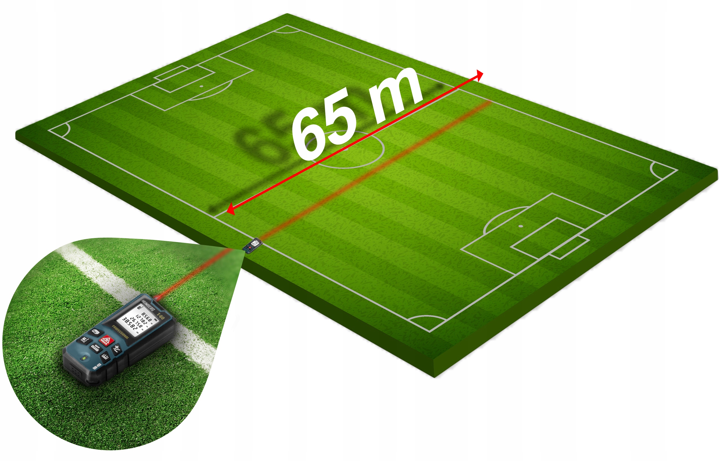 DALMIERZ LASEROWY >>60m<< KĄTOMIERZ CYFROWY MIERNIK POZIOMICA HUMBERG Stan opakowania oryginalne