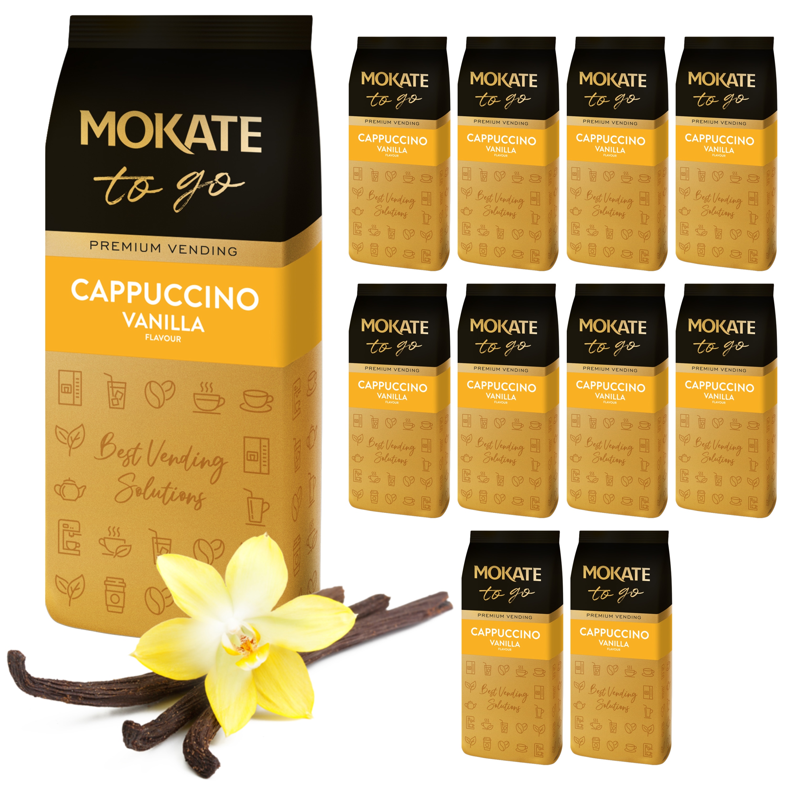Napój Kawowy Kawa Cappuccino Waniliowe 1KG Pianka Vending Mokate x 10 Szt