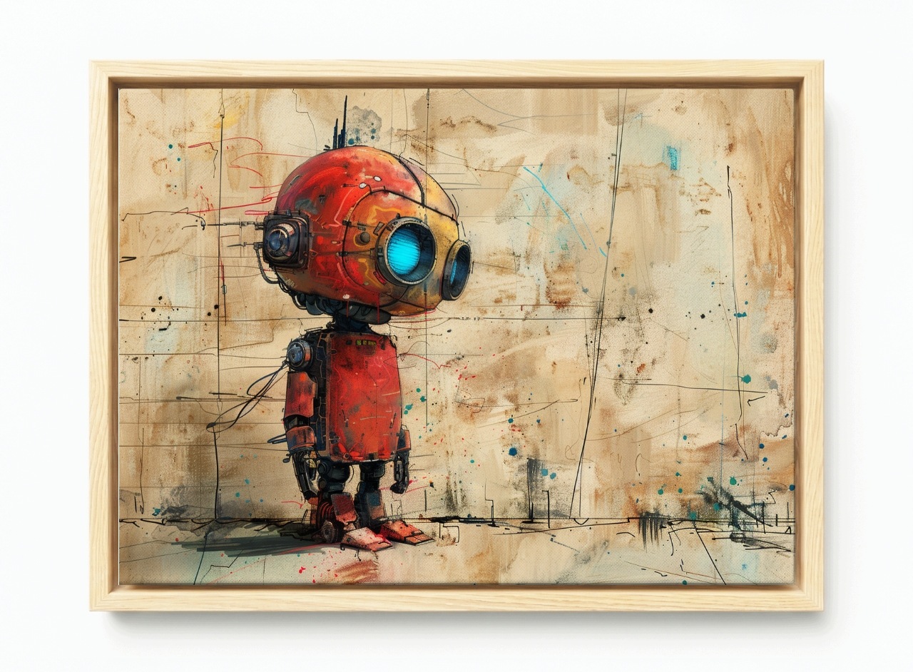 Obraz Rama American Box Grafika Robot Android Steampunk Sci-fi Cyber 60x40