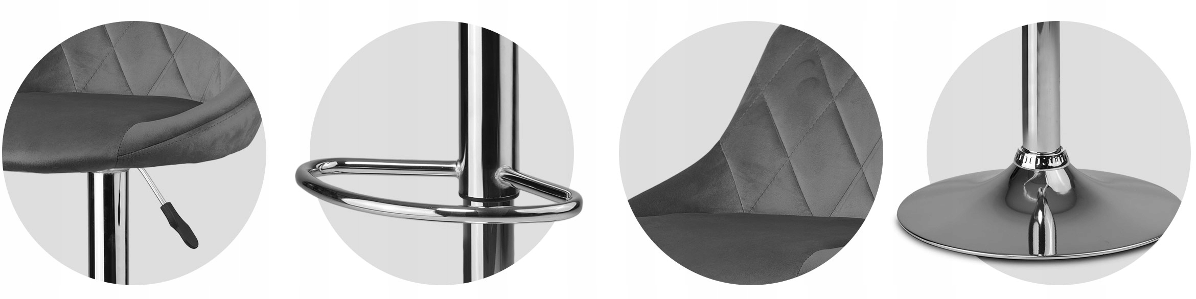 HOKER KRZESŁO BAROWE OBROTOWE REGULOWANE STOŁEK Minimalna wysokość siedziska 58 cm