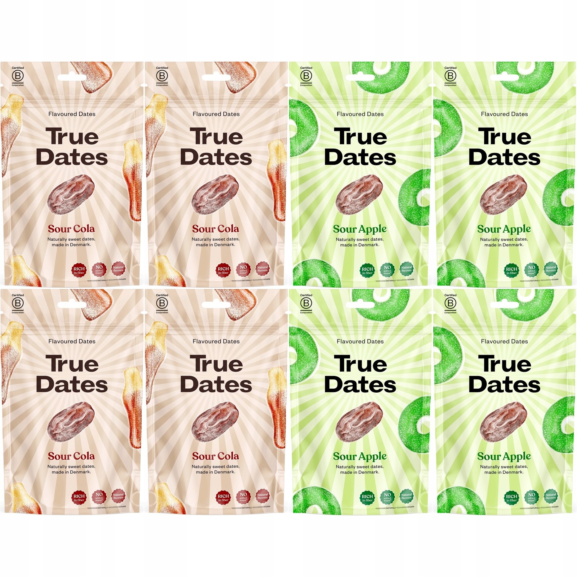 Zestaw kwaśnych daktyli True Dates MIX smaków 8 szt.