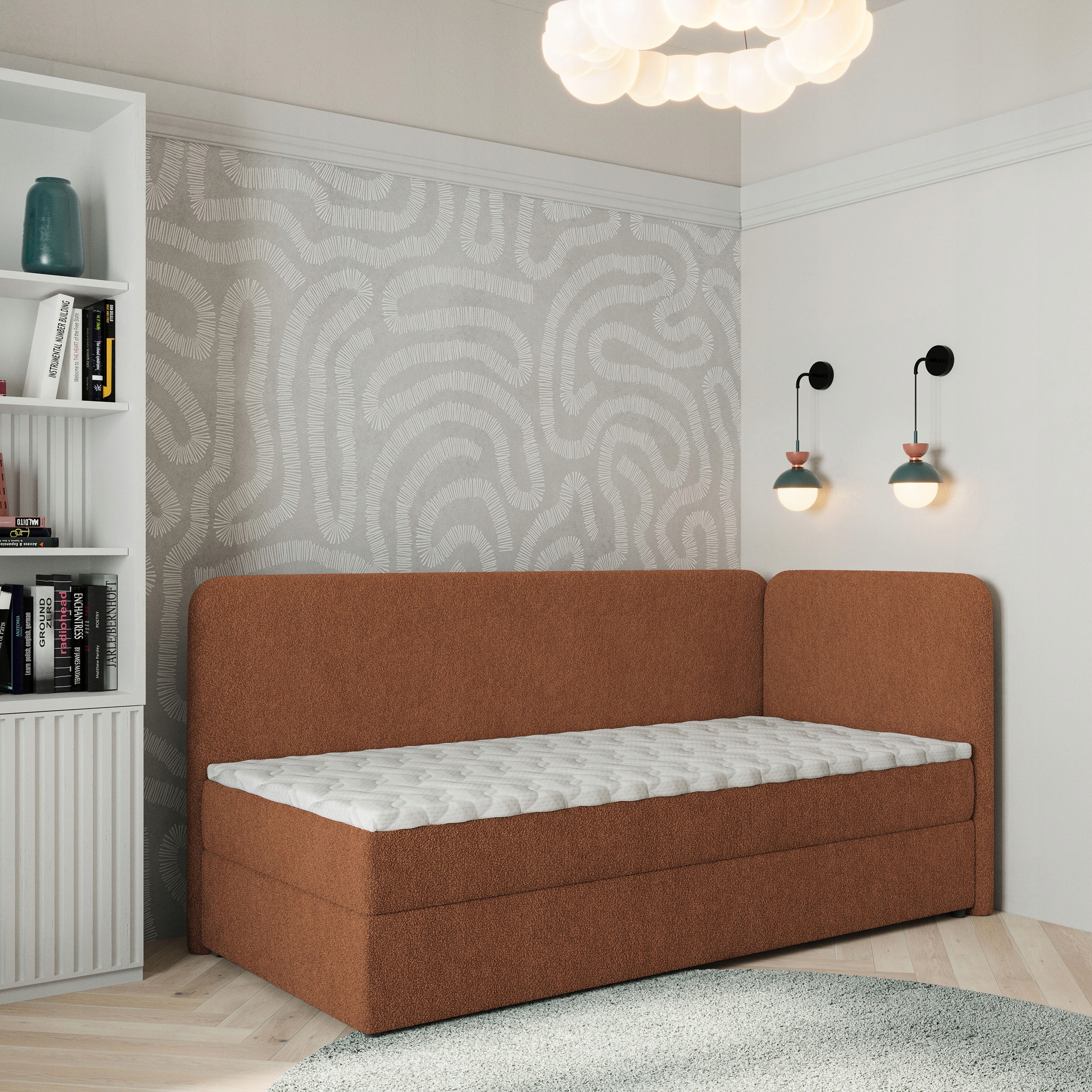 Postel Pro Mláděž Gina 80x200 cm s matrací, jednolůžko, měděná