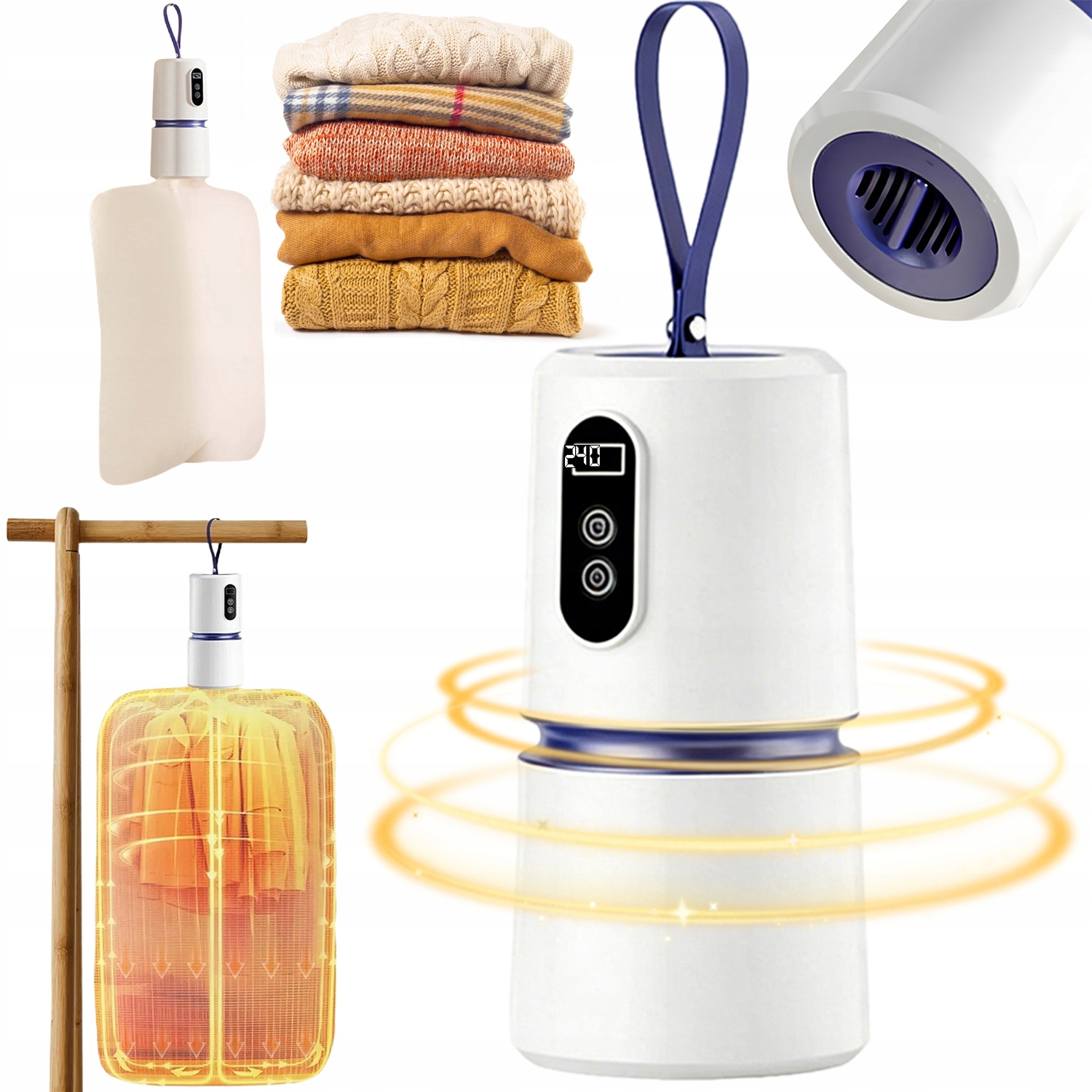Levně Mini Přenosná Elektrická Sušák Na Prádlo 200 W Turistická S Časovačem
