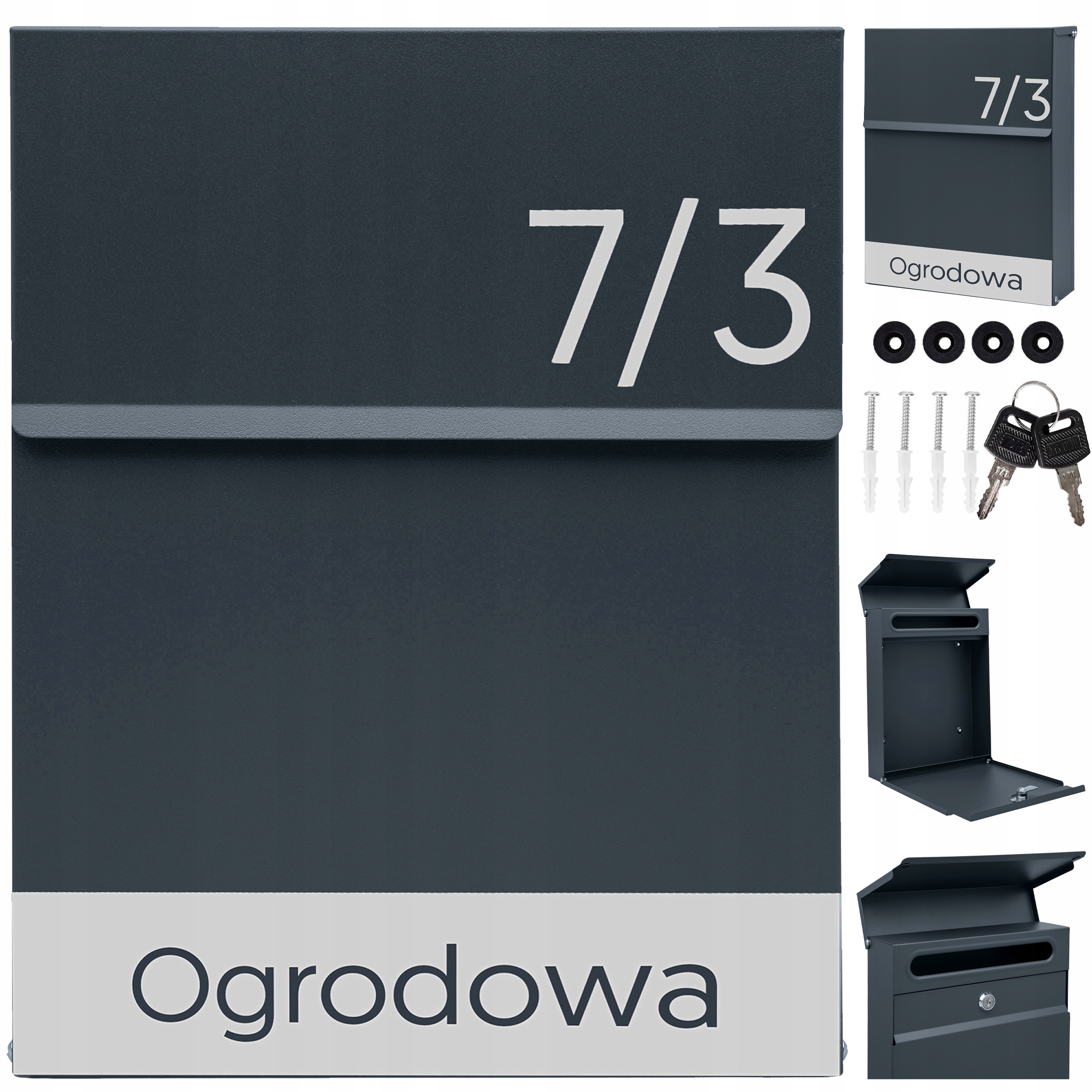 Slim Schránka Na Poštovní Seznamy Antracit Vzor Nápis