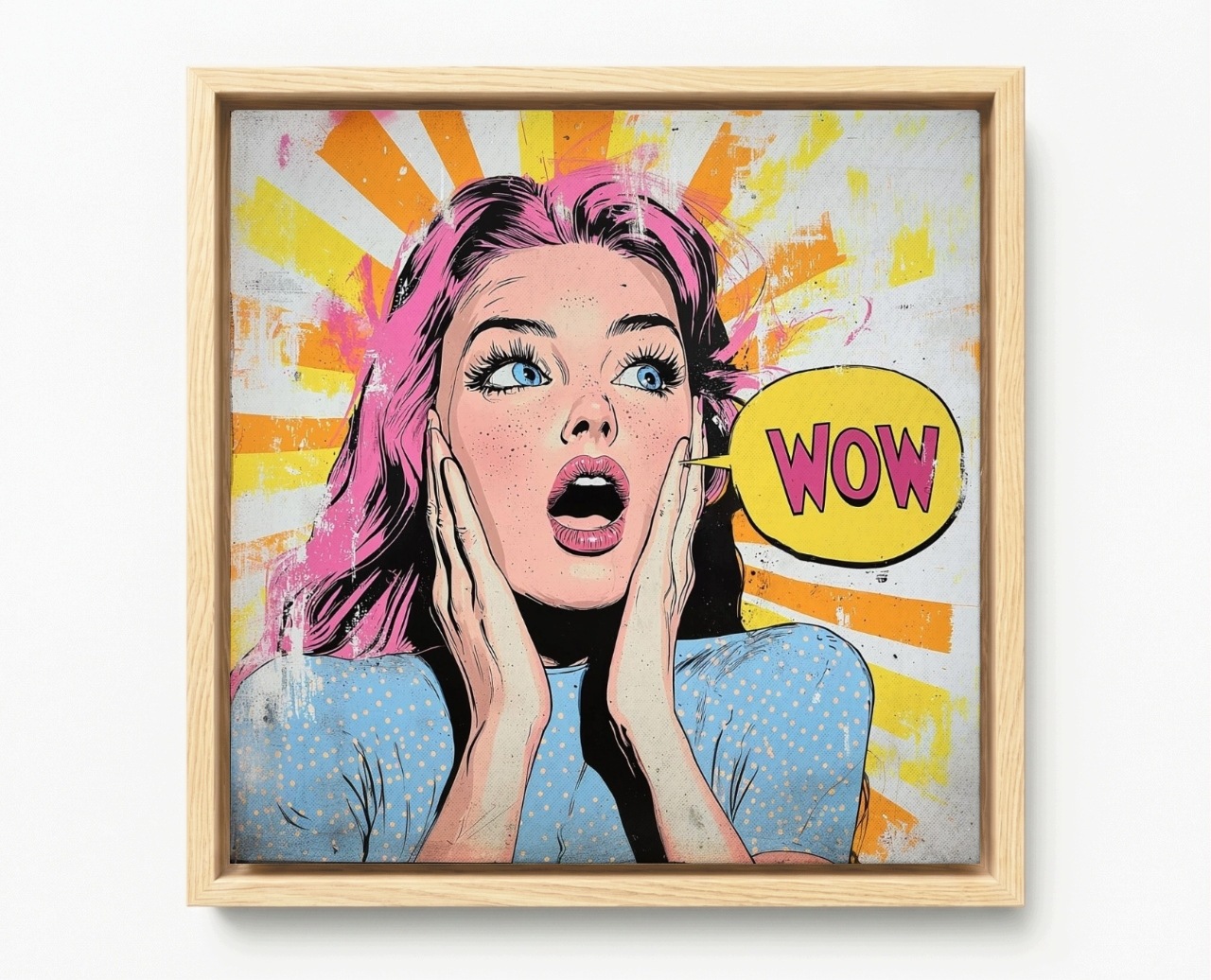Obraz Rám Americký Box Grafika Komiks Pop Art Žena Portrét 40x40
