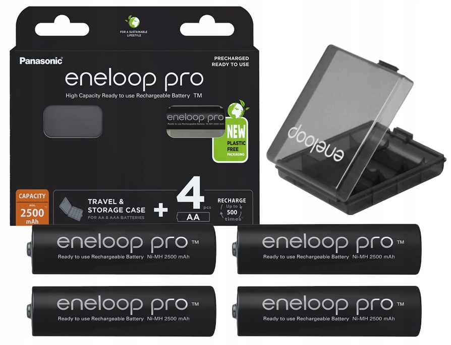 

4x Panasonic Eneloop 2500 mAh R6/AA Pro Czarne