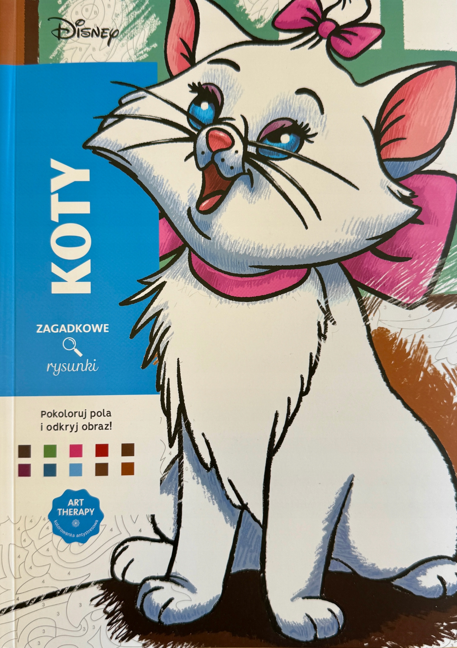 Art Therapy. Kolorowanka antystresowa. Disney. Koty. Zagadkowe Rysunki