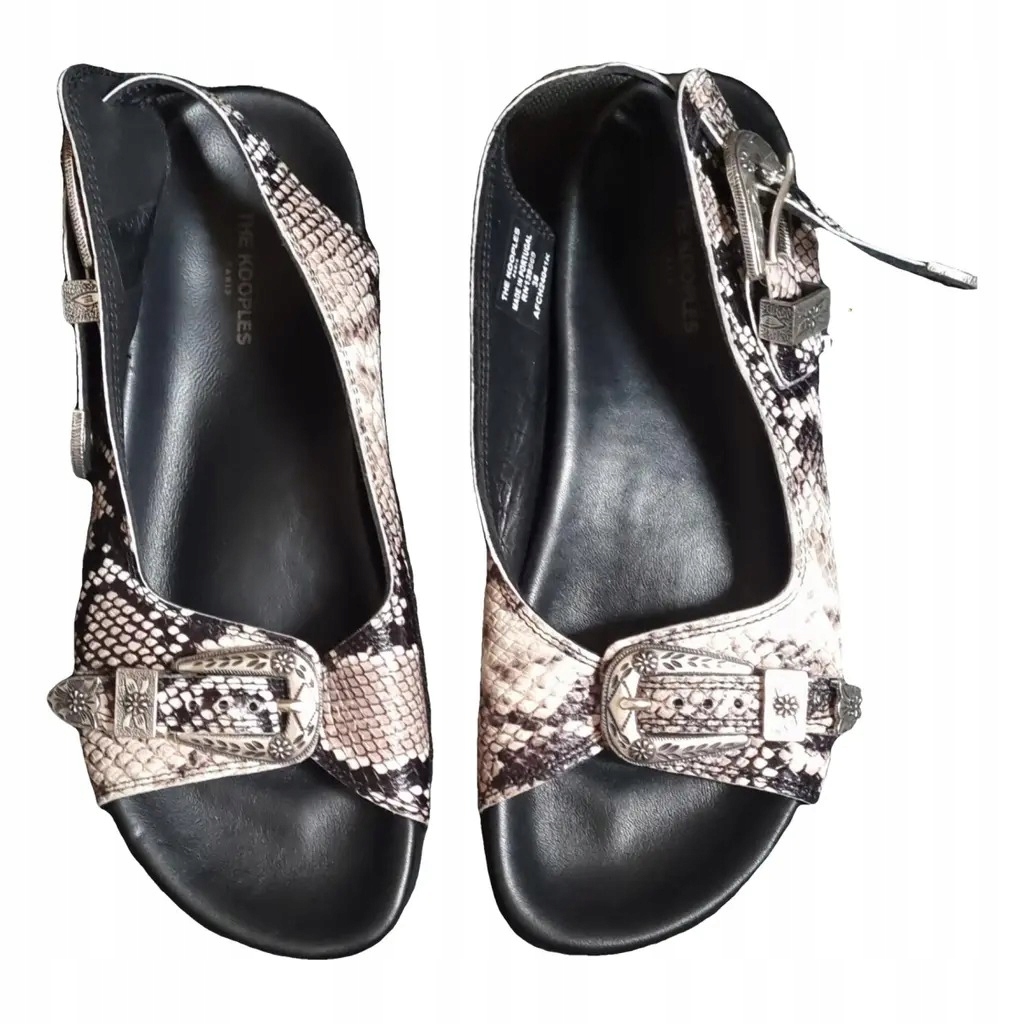 The Kooples Dámské Nazouváky S Páskem, Vzor Hadí Kůže 37 3EA