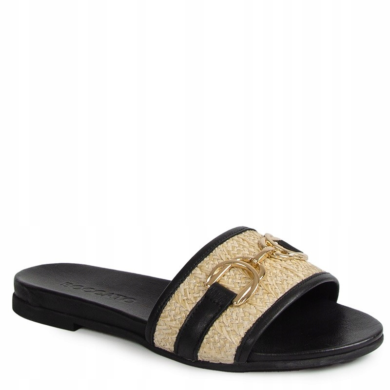 Boccato 02.2349 Černé Kožené Nazouváky S Ozdobou 38