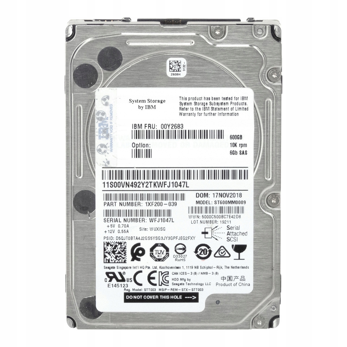 Ibm 00Y2683 600GB 10K 128MB SAS-2 2.5'' ST600MM0009