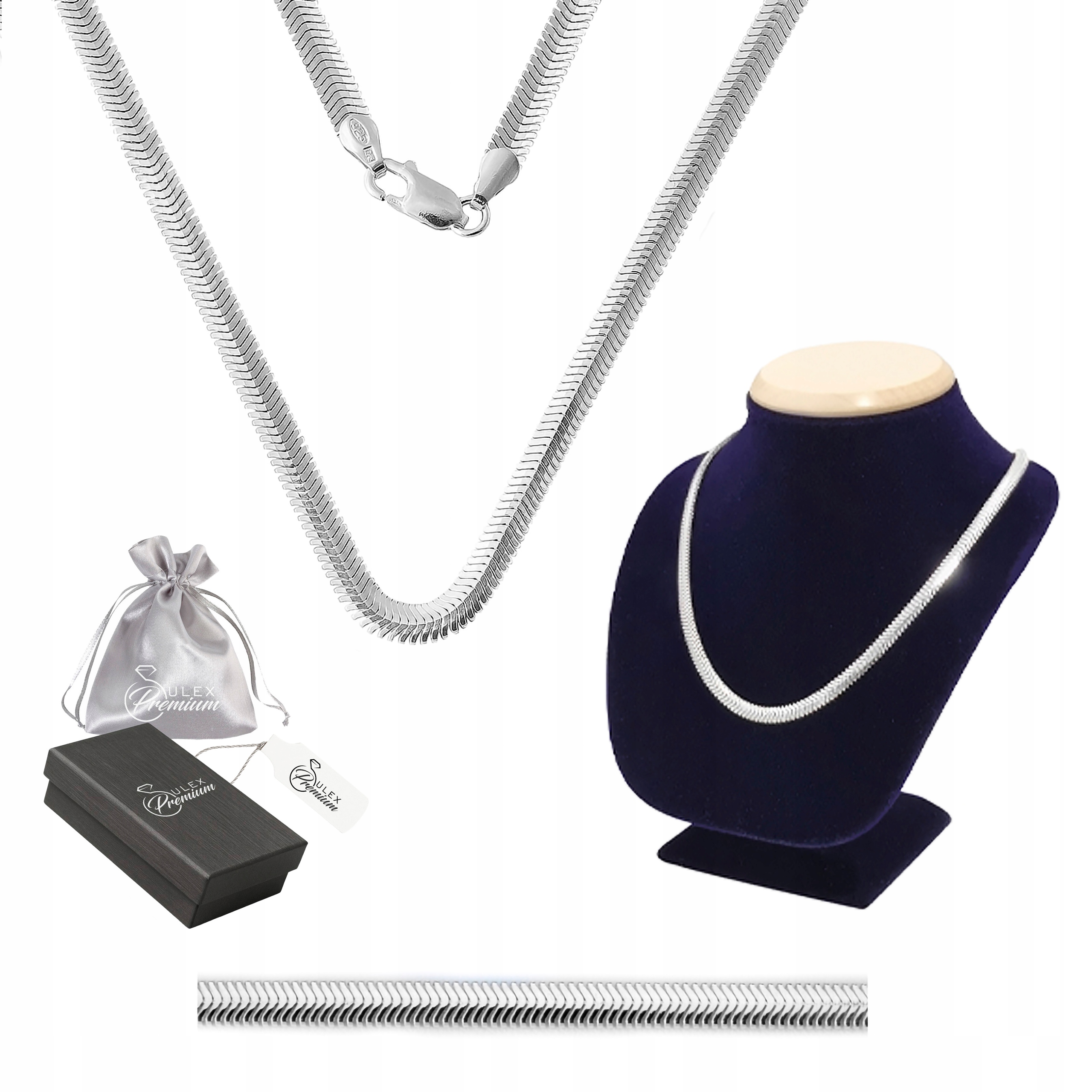 Pánský oválný řetízek s hadím Řetízek stříbro ryzost 925 45 cm x 3,5 mm